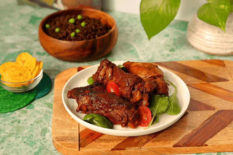 Diri Djon Djon + Grilled Chicken With Creole Seasoning